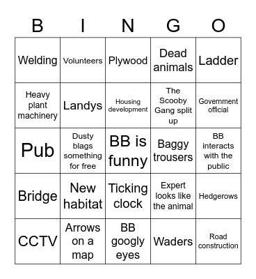 Wild Thing I Think I Know You Bingo Card