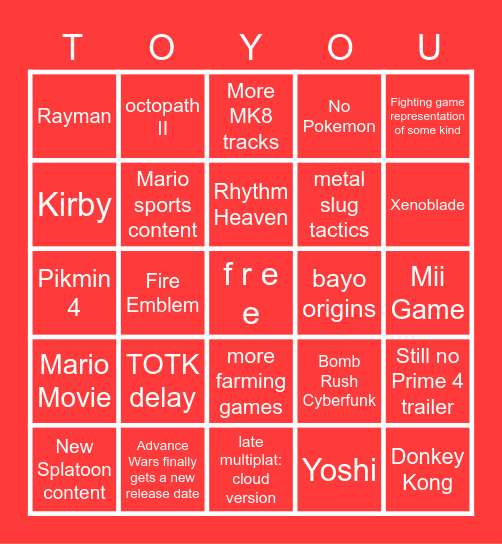 DIRECTLY Bingo Card