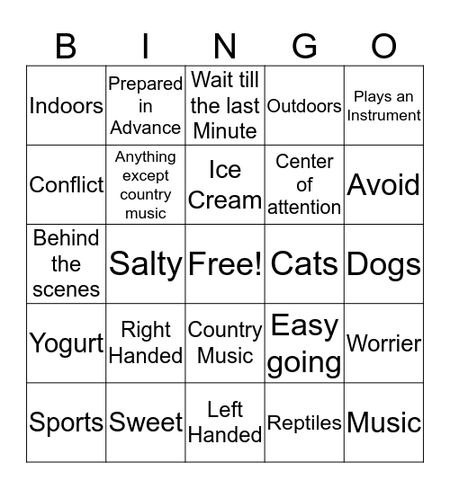 Diversity Bingo Card