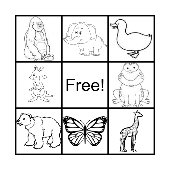 Tic Tac Toe Los Animales 2nd Bingo Card