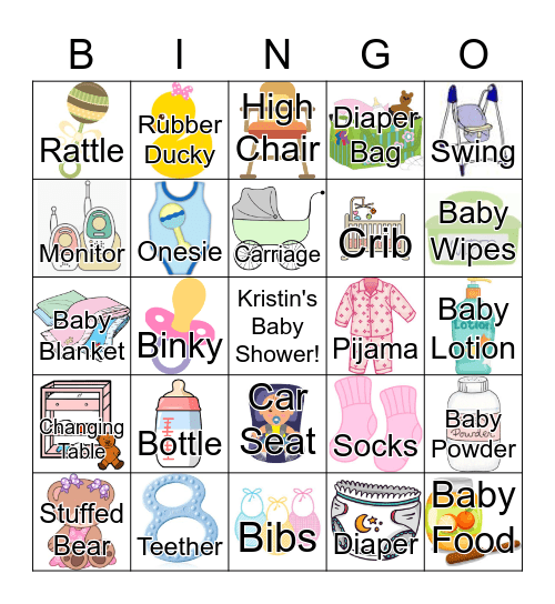 Baby Shower Bingo Card