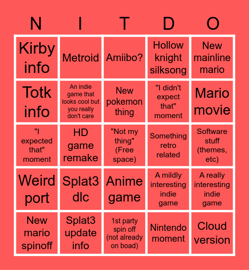 Feb 2023 Direct bingo Card