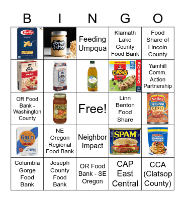 ODOE Food Drive 2023 Bingo Card