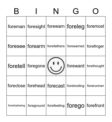 FORE Bingo Card