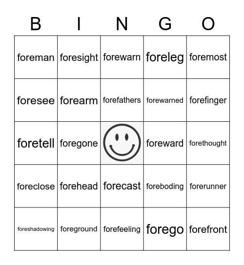 FORE Bingo Card