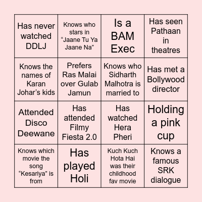 BAM's Valentine's Day Bingo Card