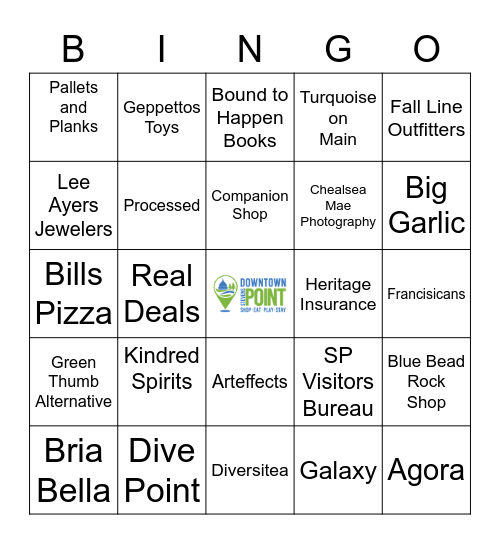 Downtown Point Bingo Card