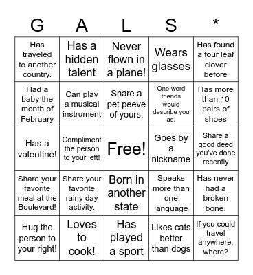 Galentine's Bingo! Bingo Card