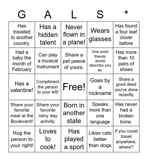 Galentine's Bingo! Bingo Card