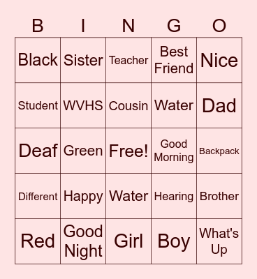 ASL Club Bingo Card