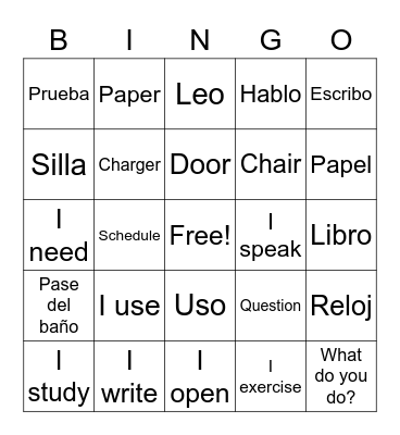5.8-5.11 School Life Bingo Card