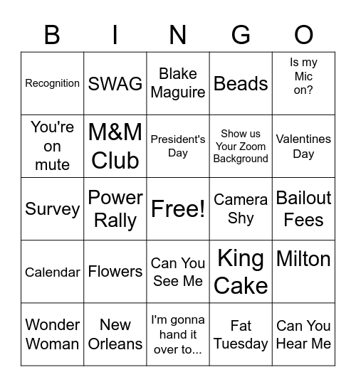 Bingo Lingo Bingo Card