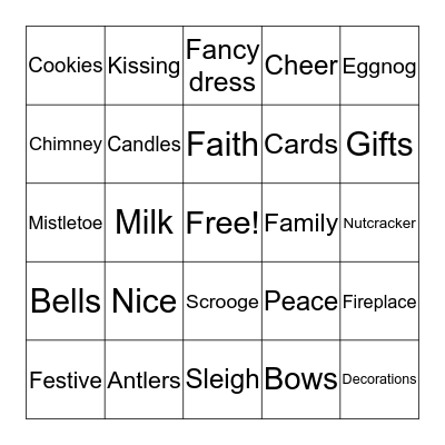 WCC Holiday Bingo Card