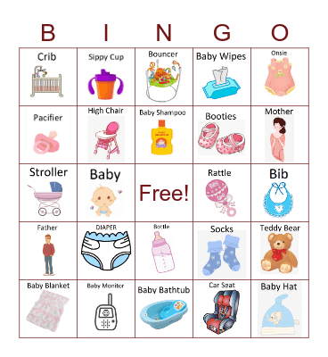 Baby Shower Bingo Card