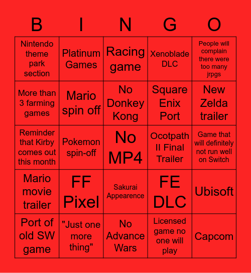 Direct Bingo Card