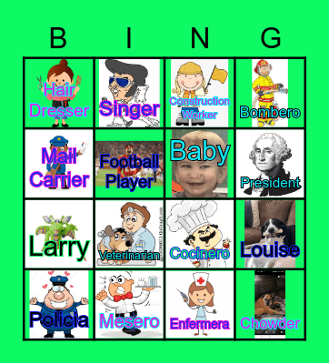 Profesiones Bingo Card