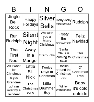 Christmas Bingo Card