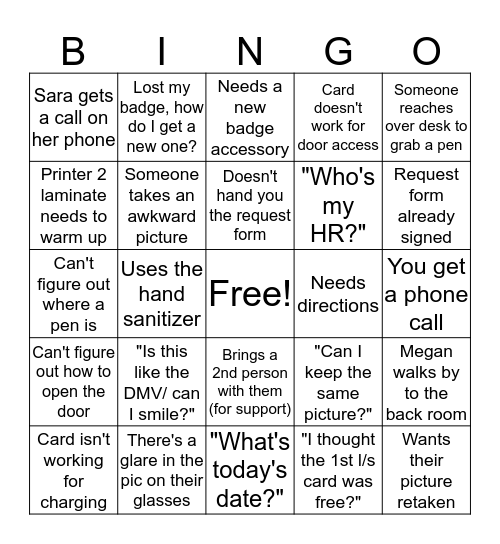 Badge Center BINGO Card