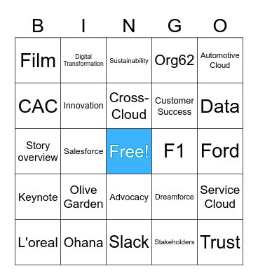 Customer Marketing Bingo Card