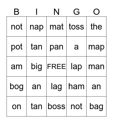 Sight  Words Bingo Card