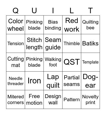 HCQG1 Bingo Card