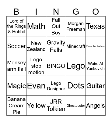 Matthew's 13! Bingo Card