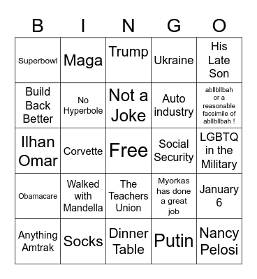 Bidens Babbling Bingo Card