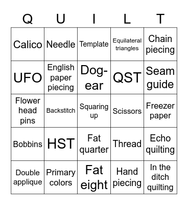 HCQG 2023 Bingo Card