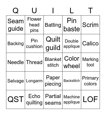 HCQG Retreat Bingo Card