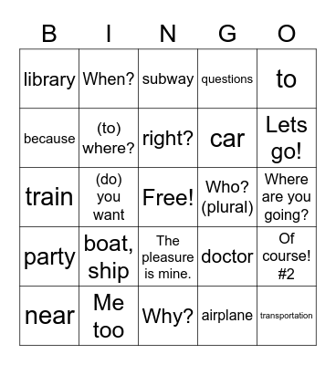 Chapter 3A - The City Bingo Card