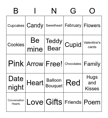 Valentines Bingo Card