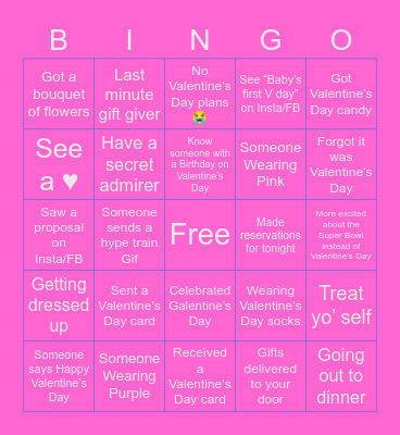 Valentine’s Day Bingo Card