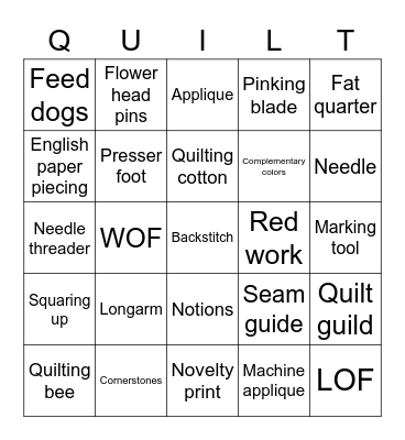HCQG Bingo Card