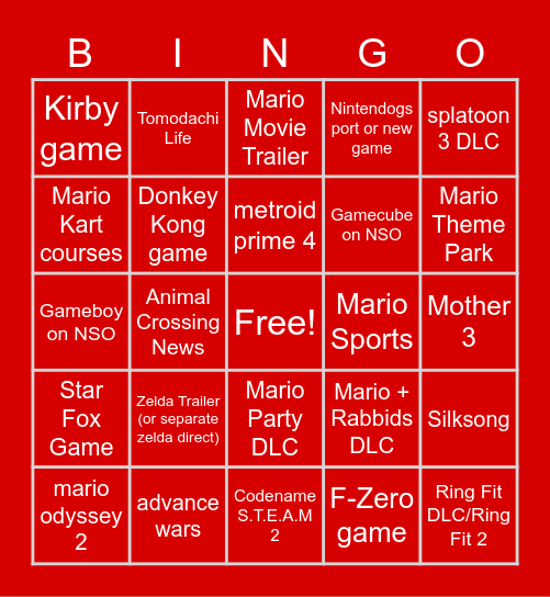Direct 2/2023 Bingo Card