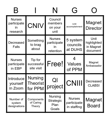 Magnet Bingo Card