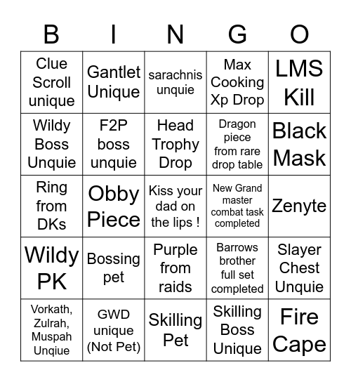 Scuffed Bingo Card