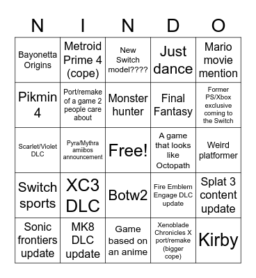 Direct Bingo Card