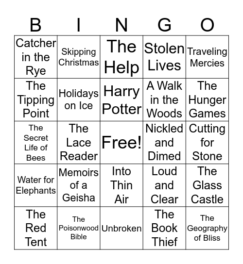 Do you know your authors? Bingo Card