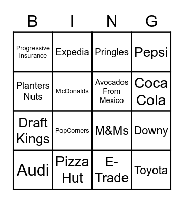 Super Bowl 2023 Bingo Card