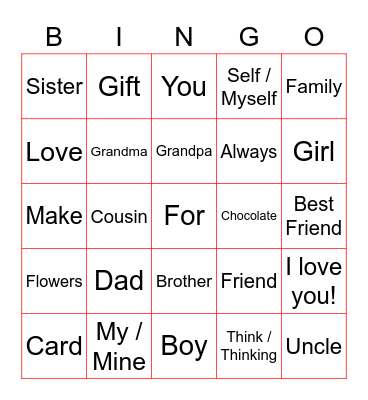 ASL Valentine's BINGO Card