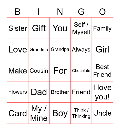 ASL Valentine's BINGO Card