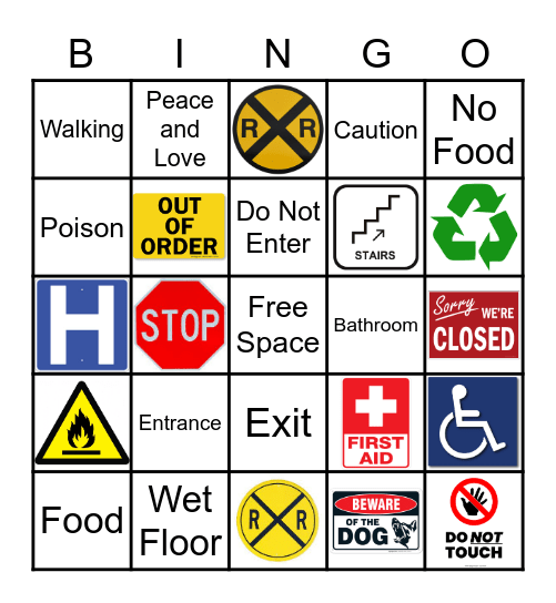 Community Sign Bingo Card