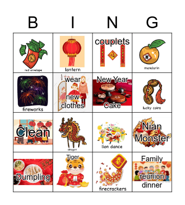 Chinese New Year Bingo Card