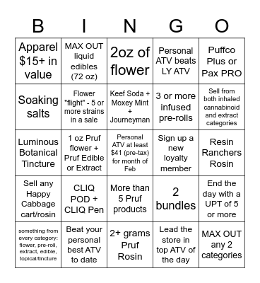 March Sales Bingo Card
