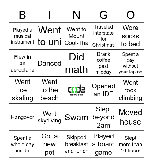 Holiday Project Bingo! Bingo Card
