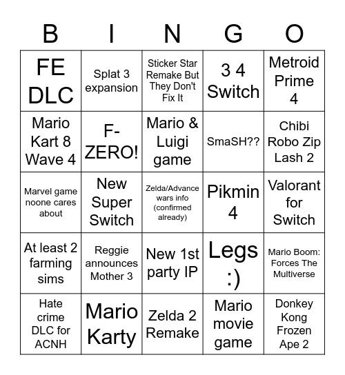 Direct 2/8 Bingo Card