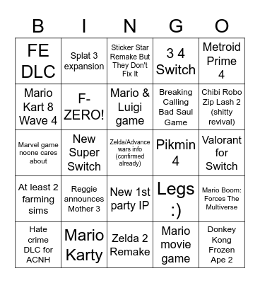 Direct 2/8 Bingo Card