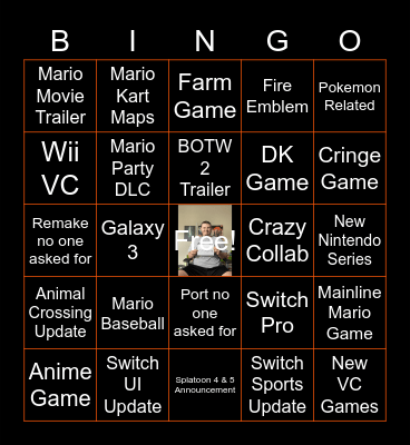 Nintendo Direct Bingo Card