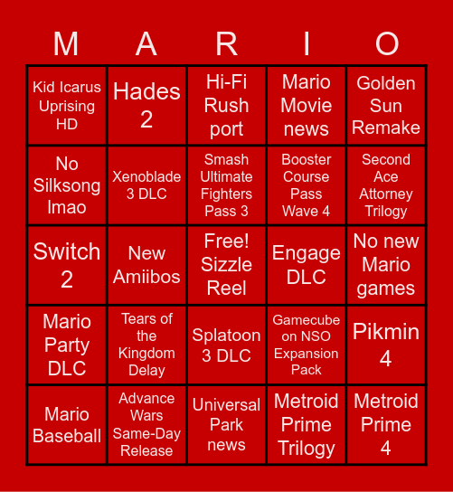 February 2023 Direct Bingo Card