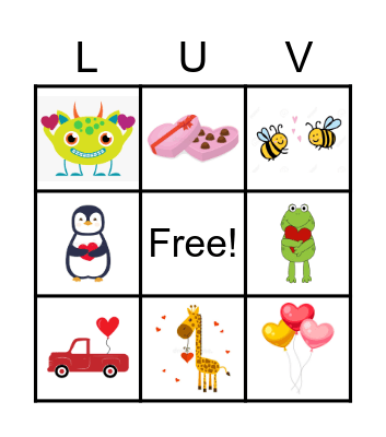 Valentine's Day Bingo Card